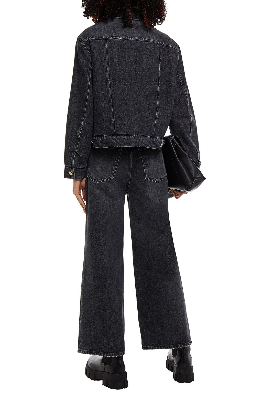 MAJE Faux shearling-lined denim jacket