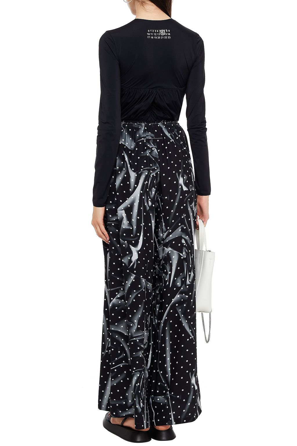 MM6 MAISON MARGIELA Printed cady wide-leg pants