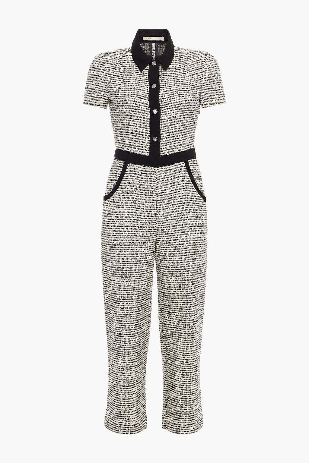 MAJE Cropped metallic tweed jumpsuit | THE OUTNET