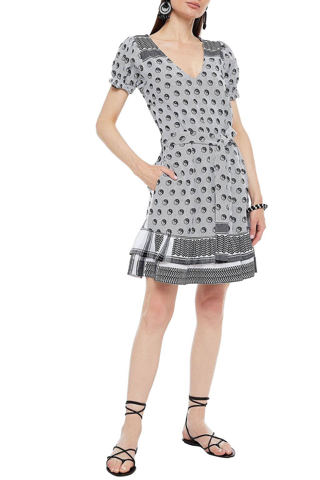 SUMMERY COPENHAGEN Livia gathered cotton-jacquard dress