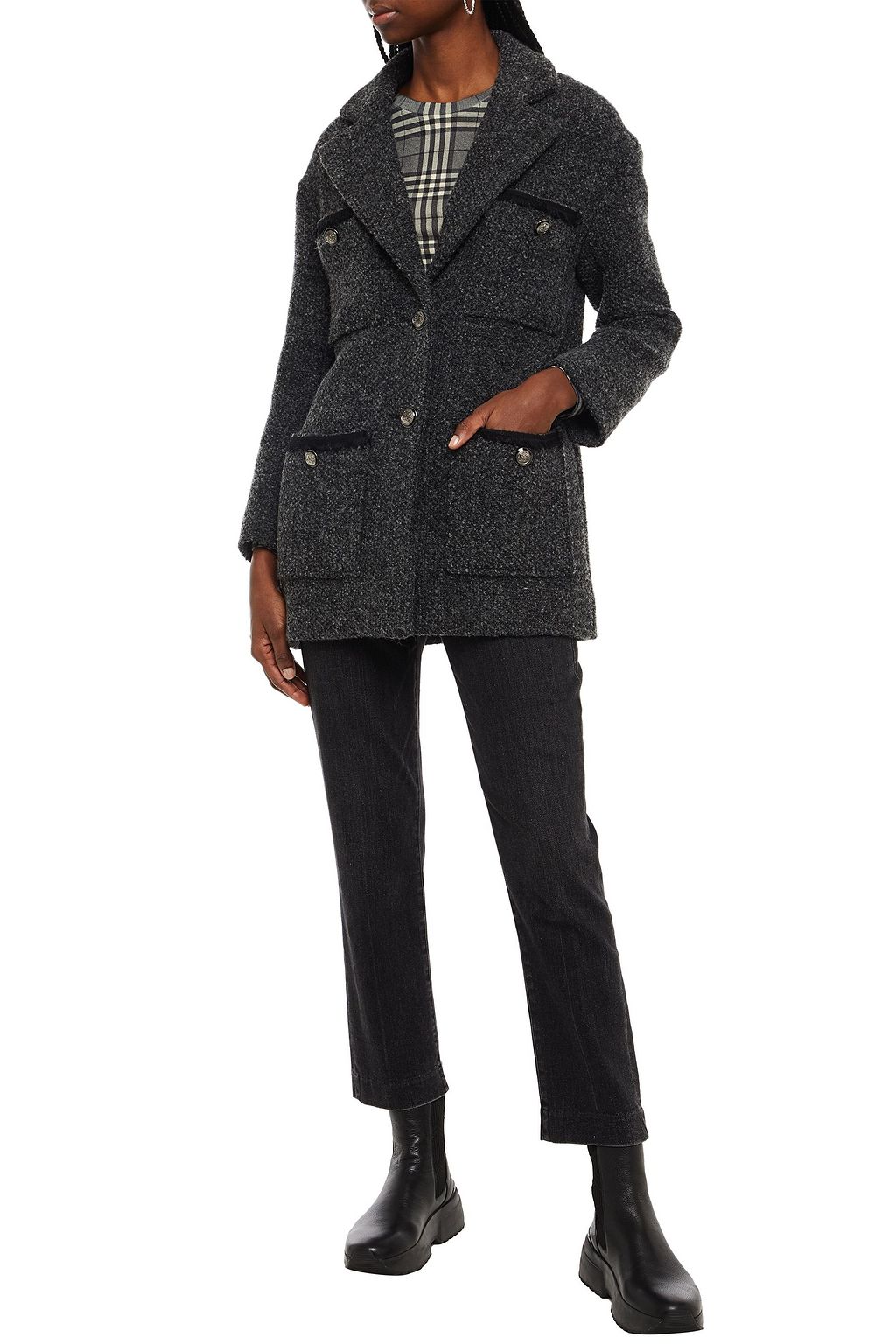 boucle tweed coat