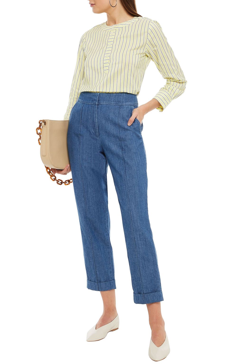 A.P.C. Cropped high-rise tapered jeans