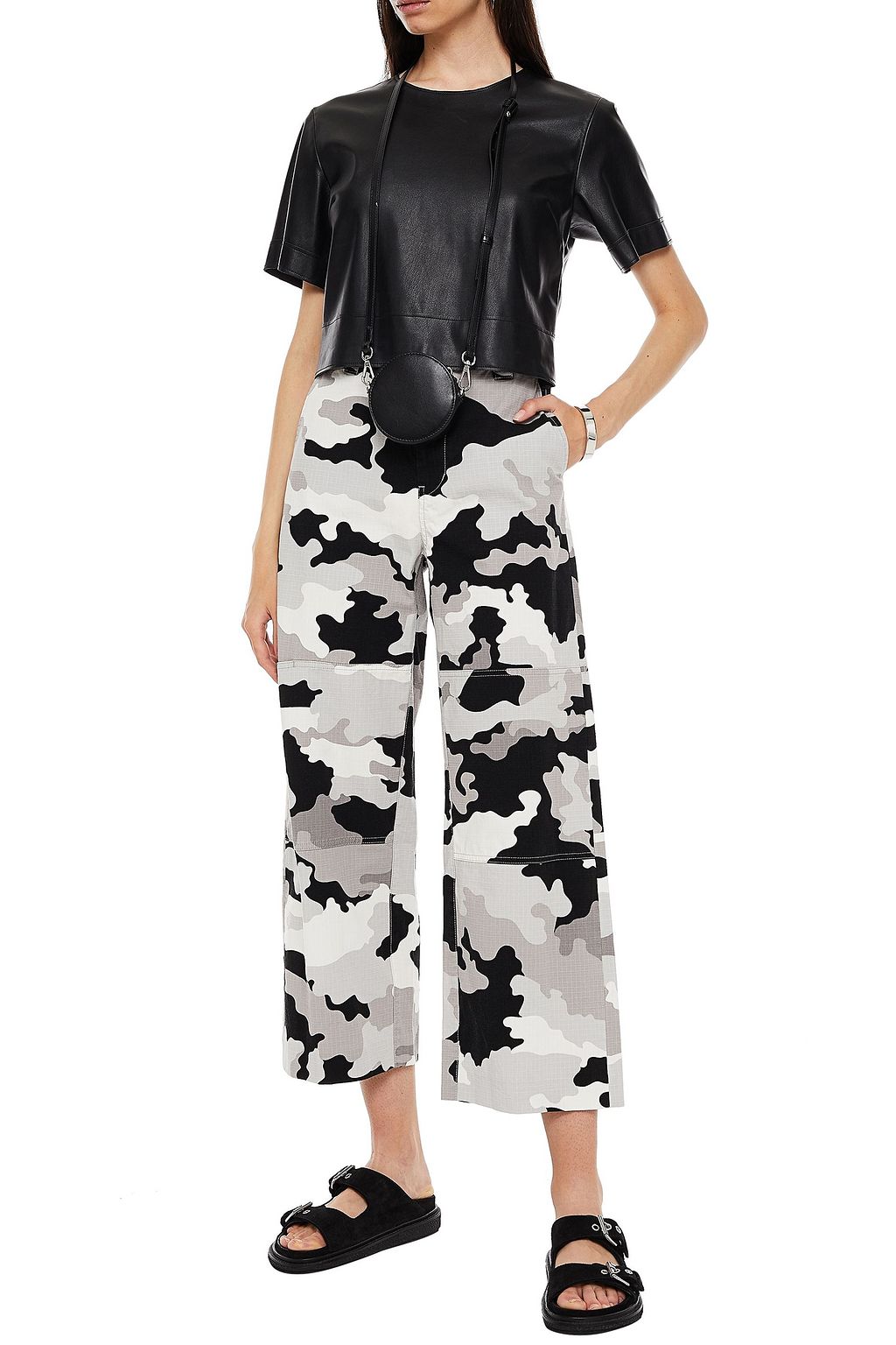MM6 MAISON MARGIELA Printed cotton-jacquard straight-leg pants