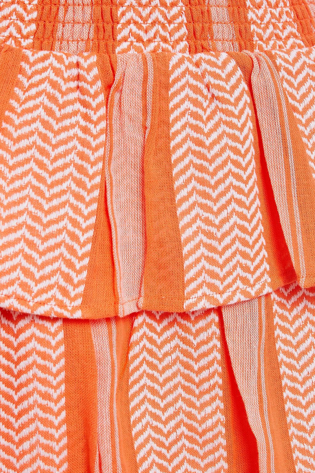 SUMMERY COPENHAGEN Becky tiered cotton-jacquard mini skirt