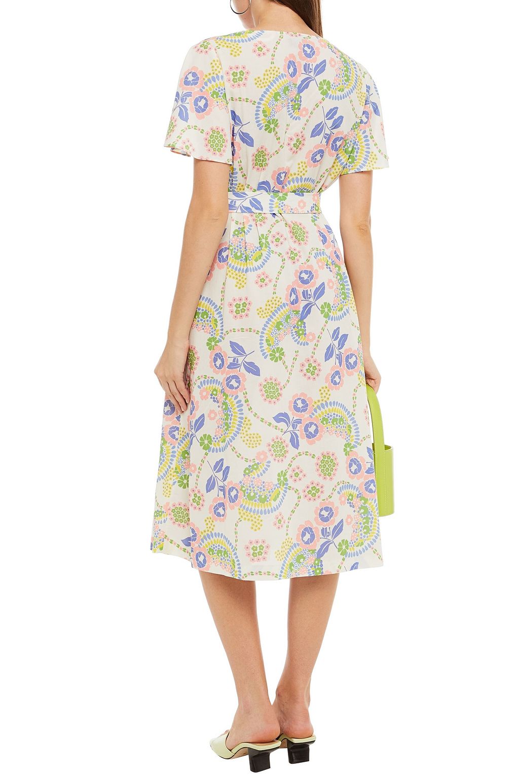 A.P.C. Belted floral-print cotton midi dress