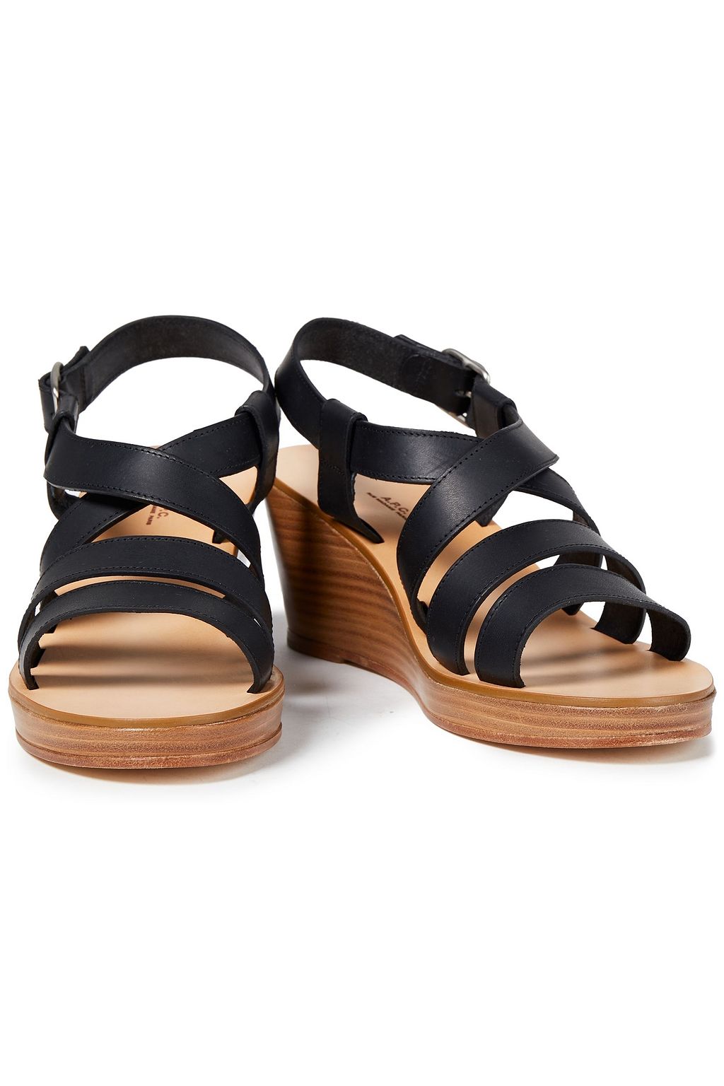 A.P.C. Cléo leather wedge sandals