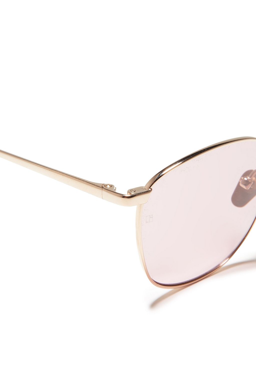 LINDA FARROW Round-frame gold-tone sunglasses