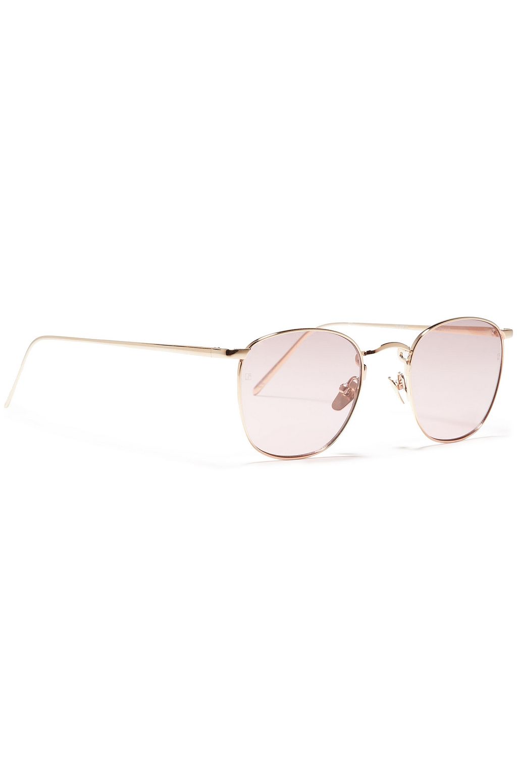 LINDA FARROW Round-frame gold-tone sunglasses