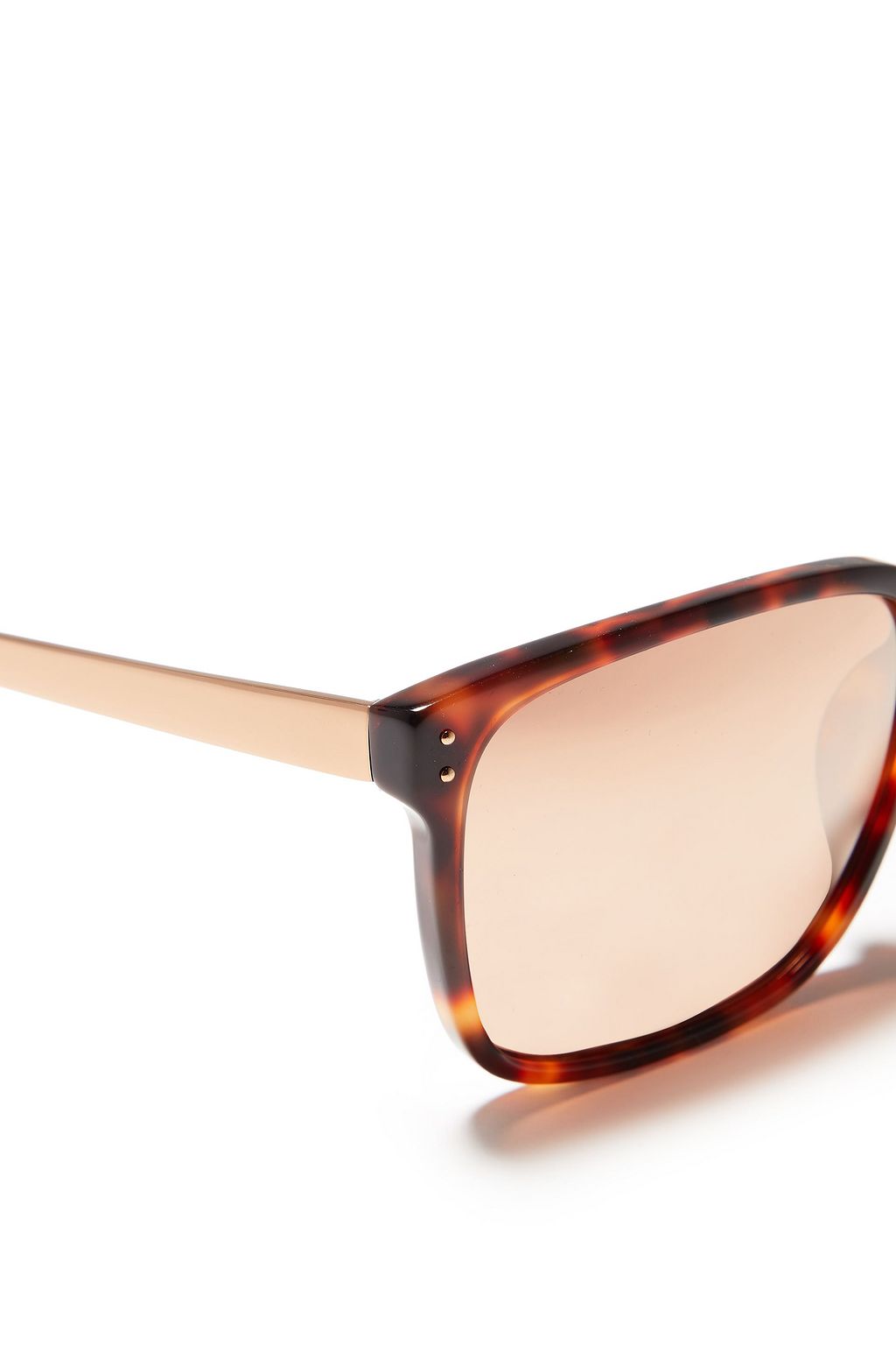 LINDA FARROW Rectangle-frame tortoiseshell acetate sunglasses