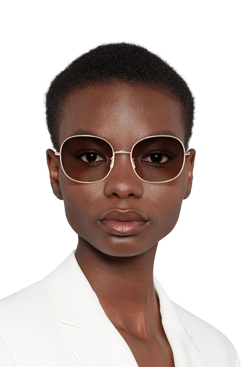 OLIVER PEOPLES Mehrie square-frame gold-tone sunglasses