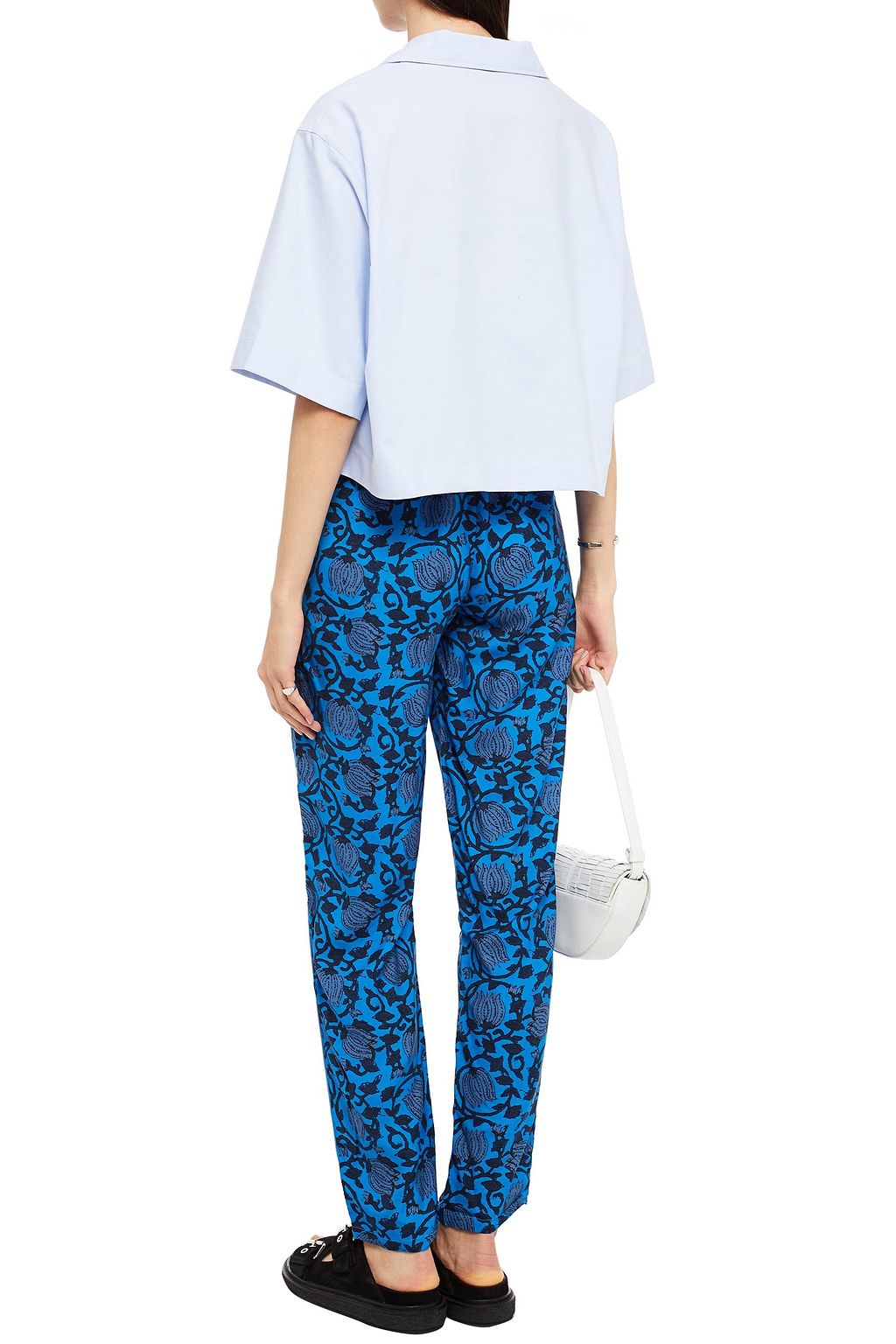 SUMMERY COPENHAGEN Printed cupro-blend twill tapered track pants
