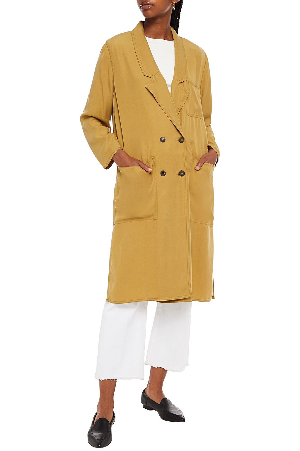 AMERICAN VINTAGE Nalastate double-breasted Lyocell-twill coat