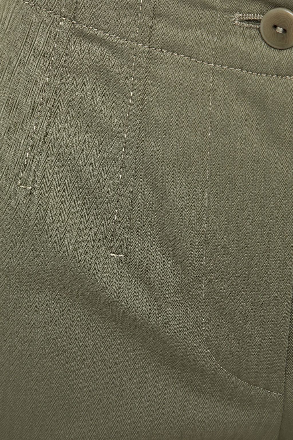 A.P.C. Cropped herringbone cotton straight-leg pants
