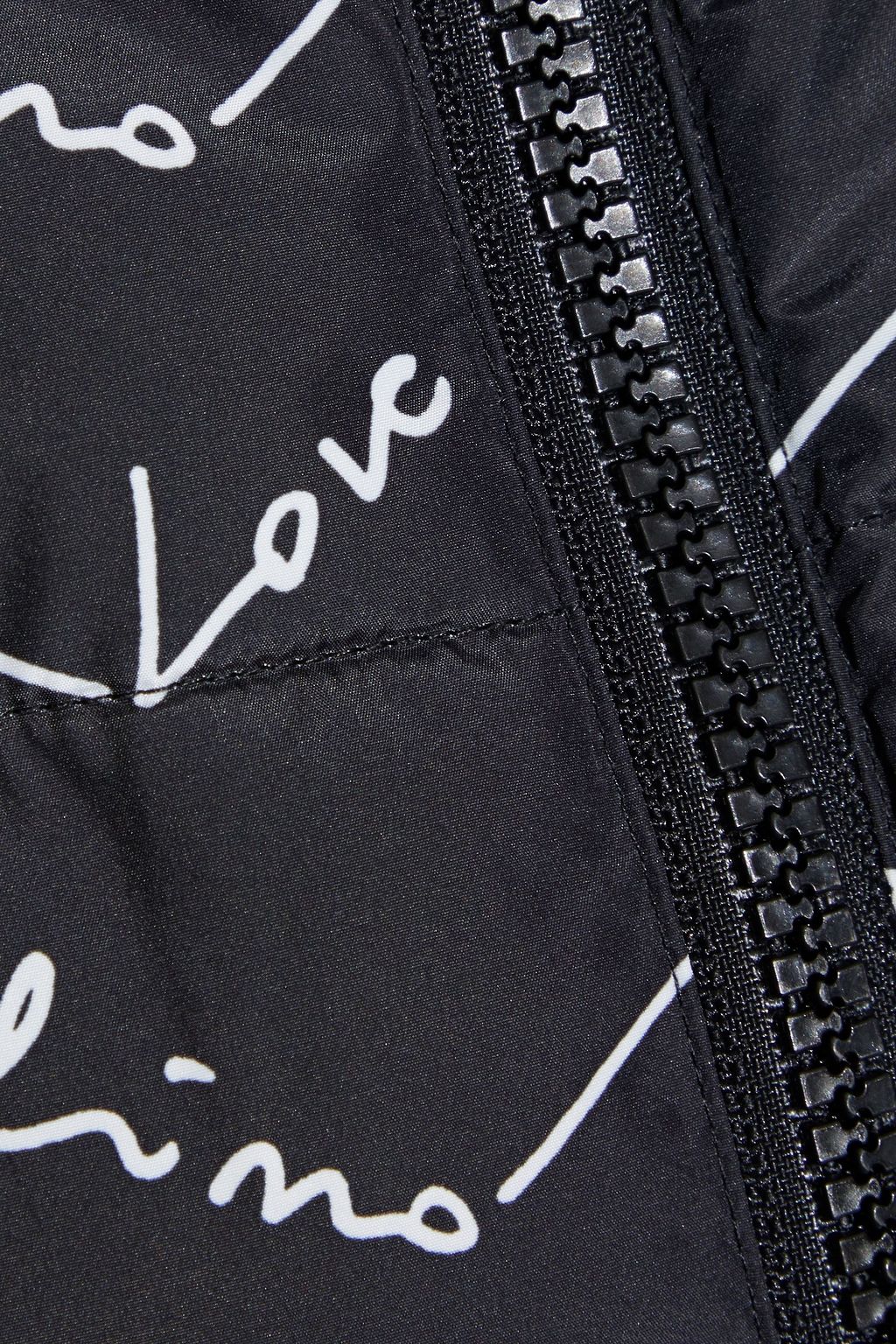 LOVE MOSCHINO Quilted printed shell hooded jacket
