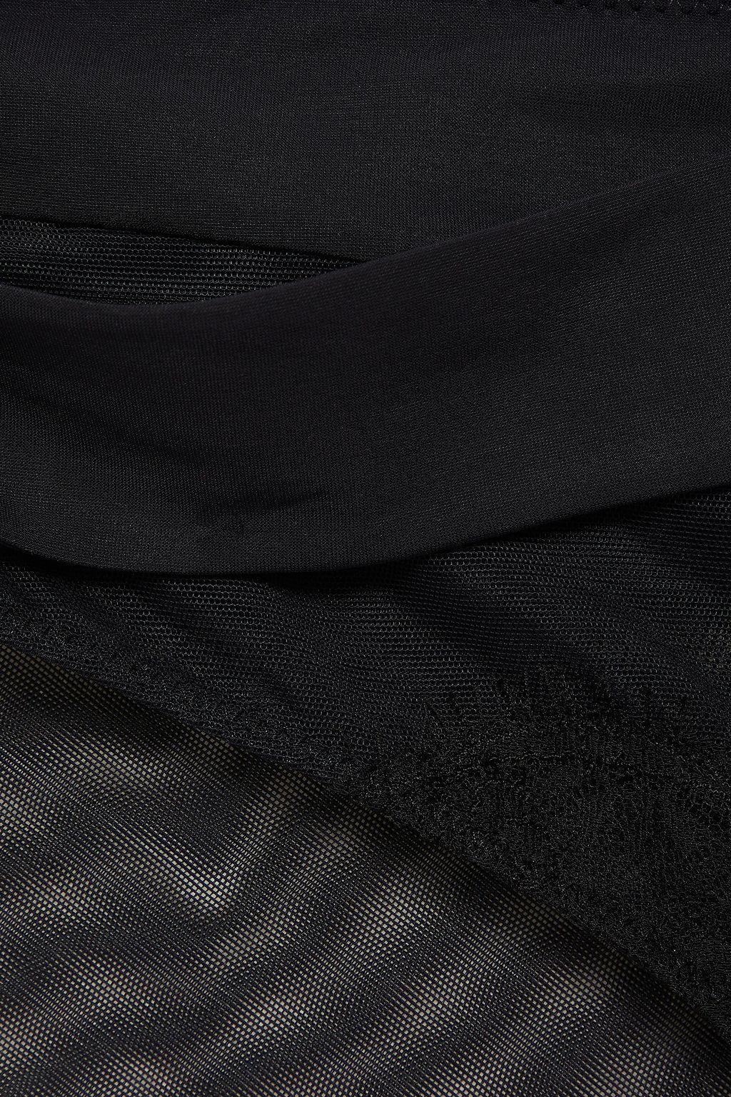 I.D. SARRIERI Lace-trimmed mesh and stretch-jersey mid-rise briefs