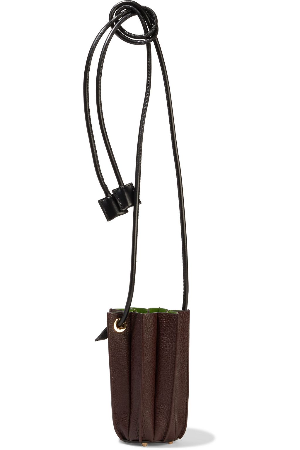 SARA BATTAGLIA Plissé pebbled-leather bucket bag