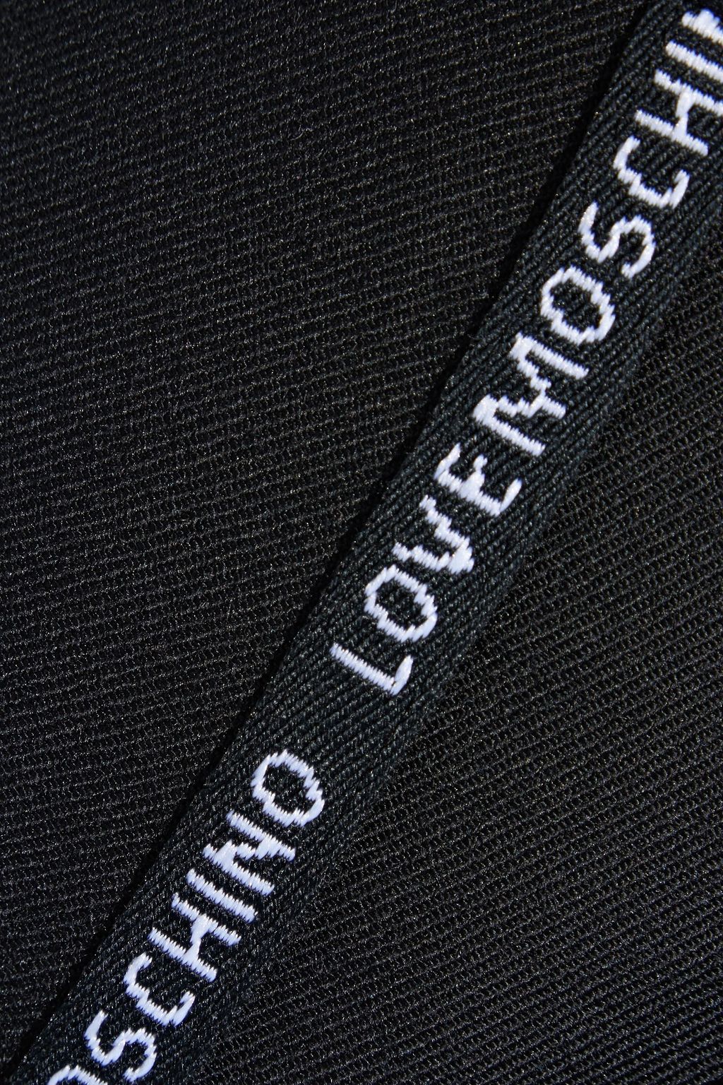 LOVE MOSCHINO Cropped monogram-trimmed twill slim-leg pants