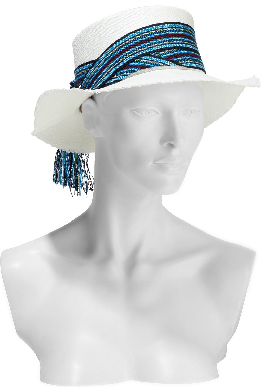 SENSI STUDIO Jacquard-trimmed toquilla straw Panama hat