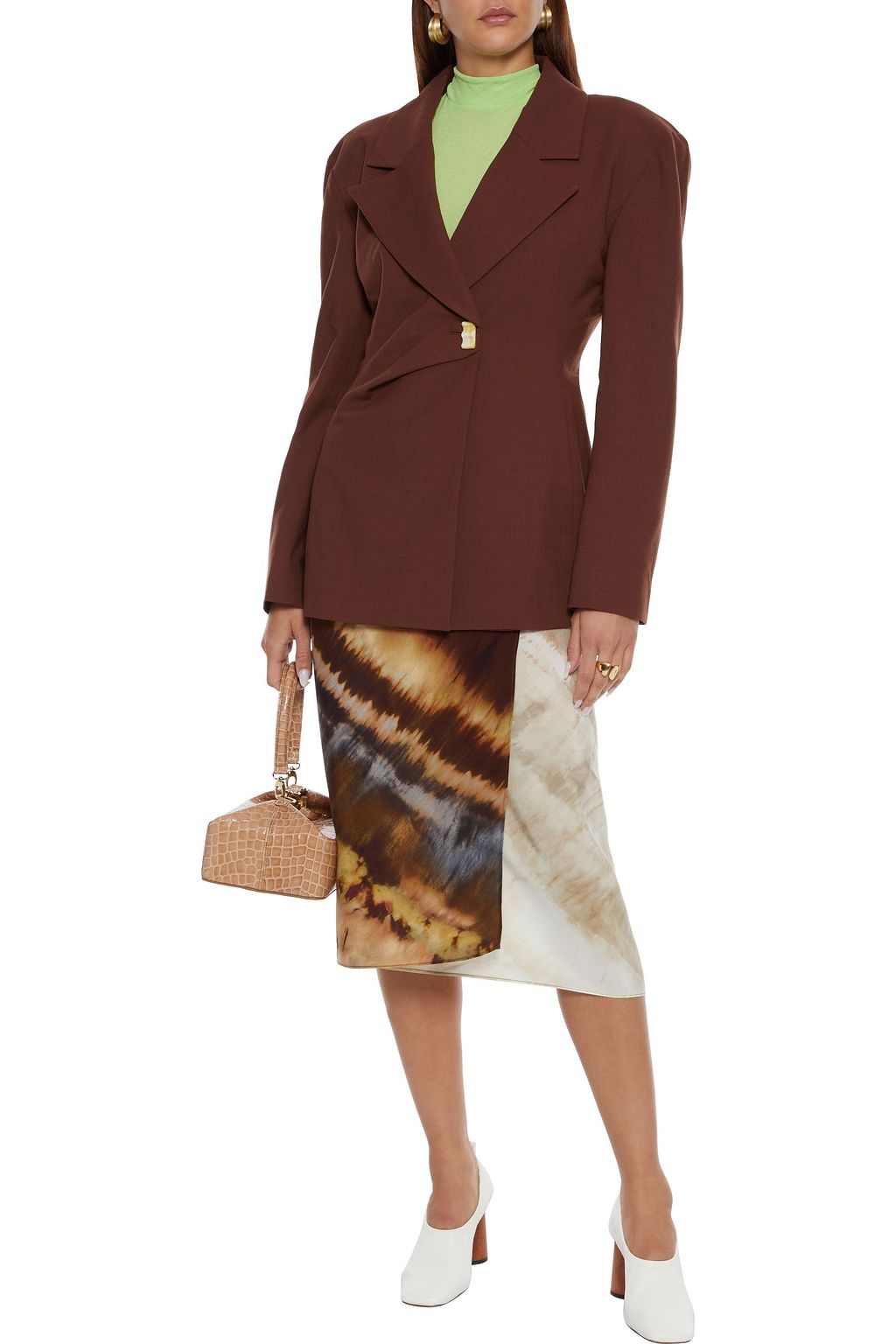 REJINA PYO Jodie pleated wool-blend twill blazer