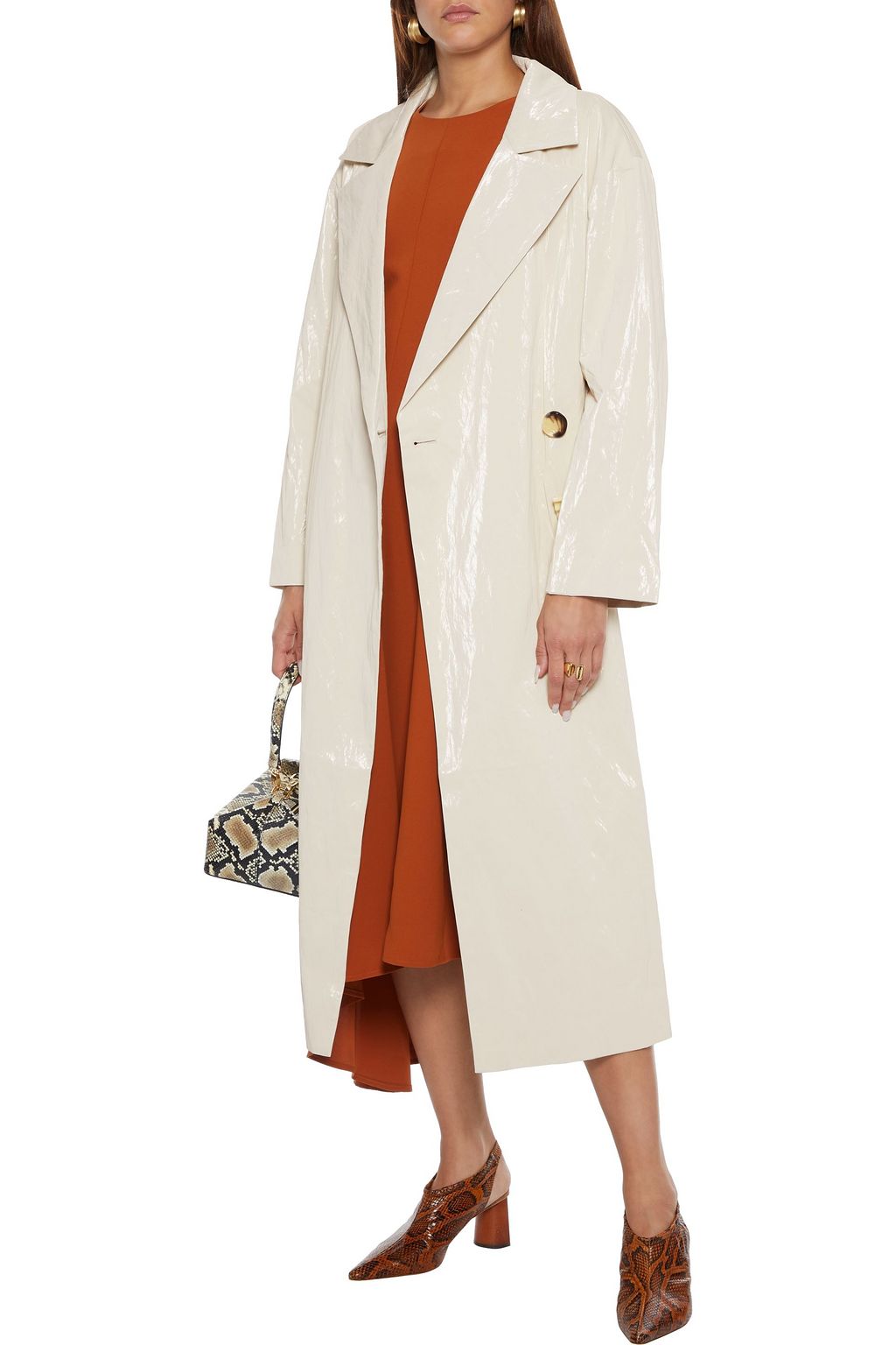 REJINA PYO Ida coated shell trench coat