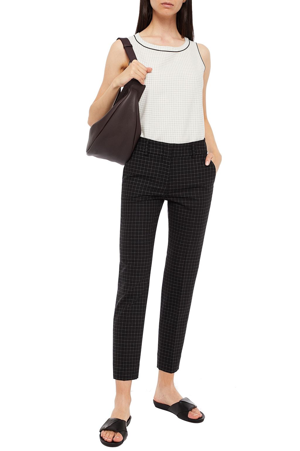 PIAZZA SEMPIONE Checked woven top