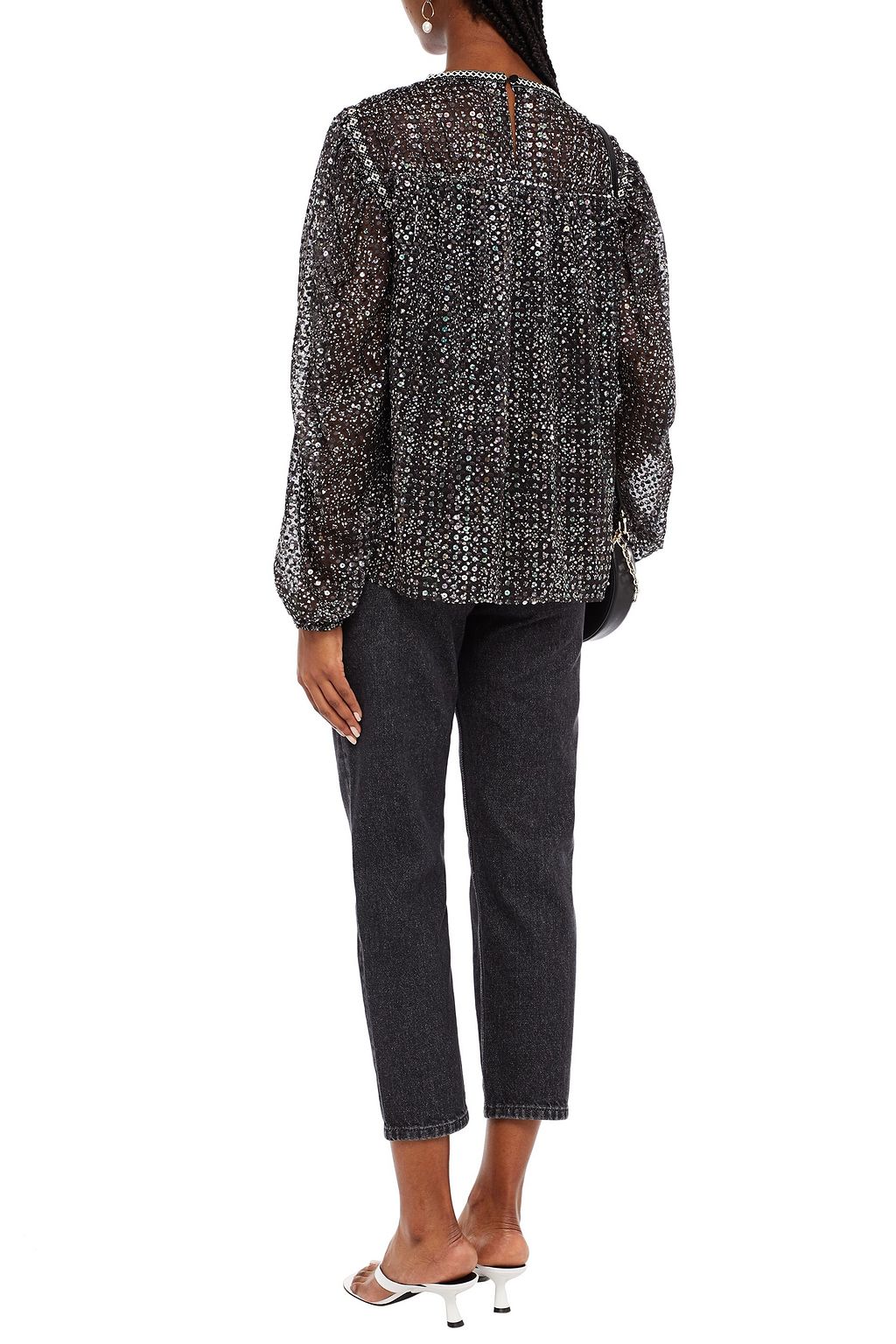 MAJE Embellished organza blouse