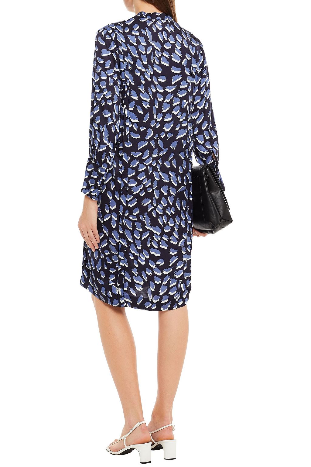 PIAZZA SEMPIONE Pleated printed satin dress