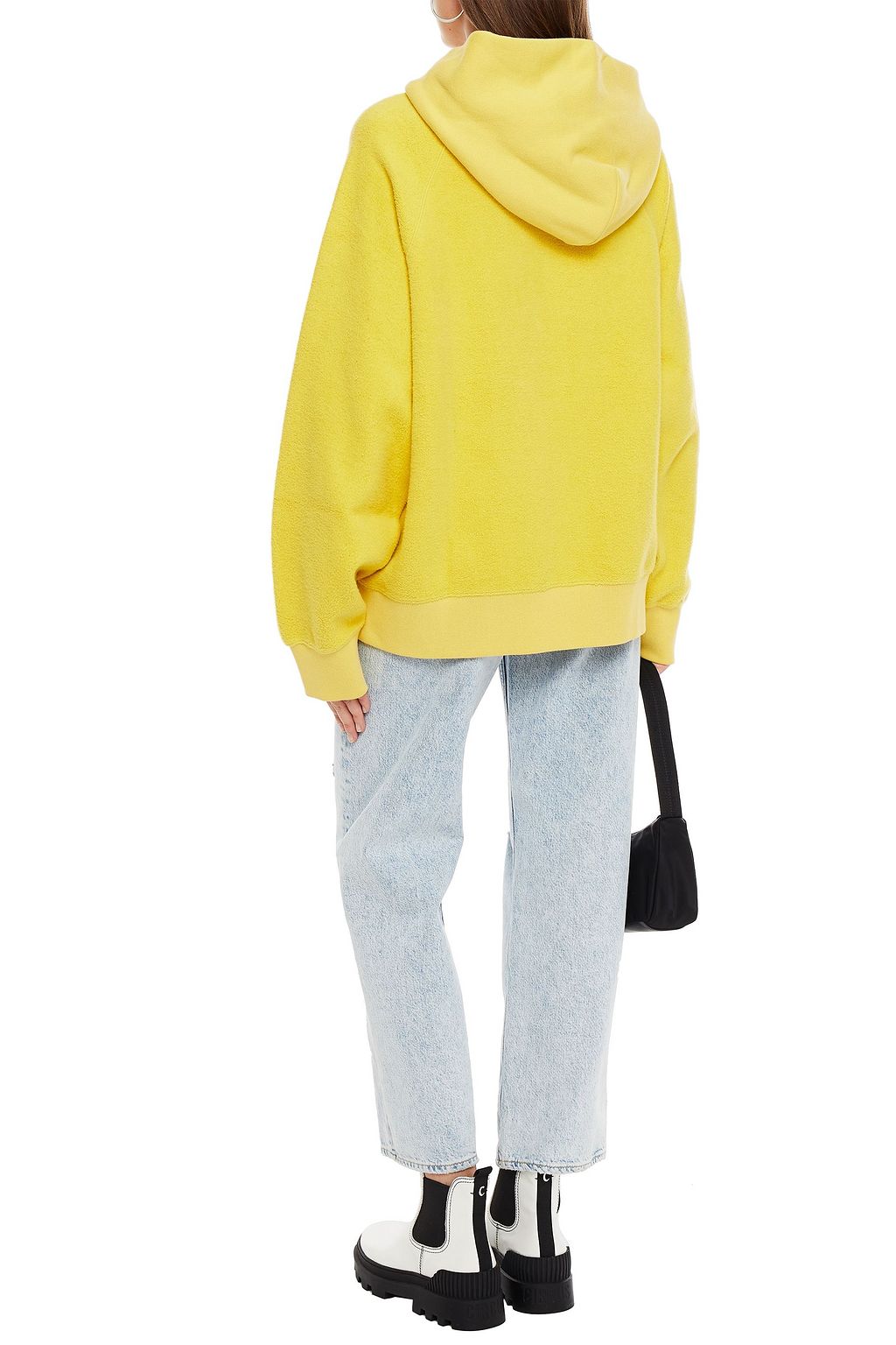 ALEXANDERWANG.T Fleece-paneled French cotton-terry hoodie