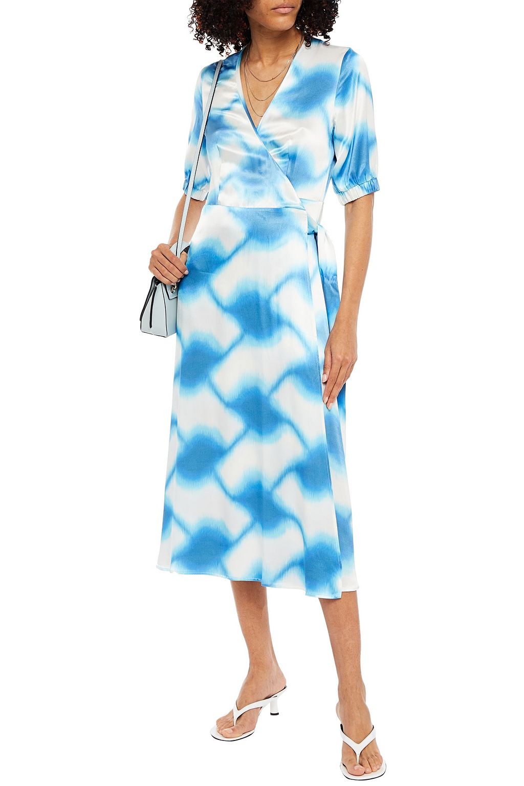 SUMMERY COPENHAGEN Belle printed satin midi wrap dress