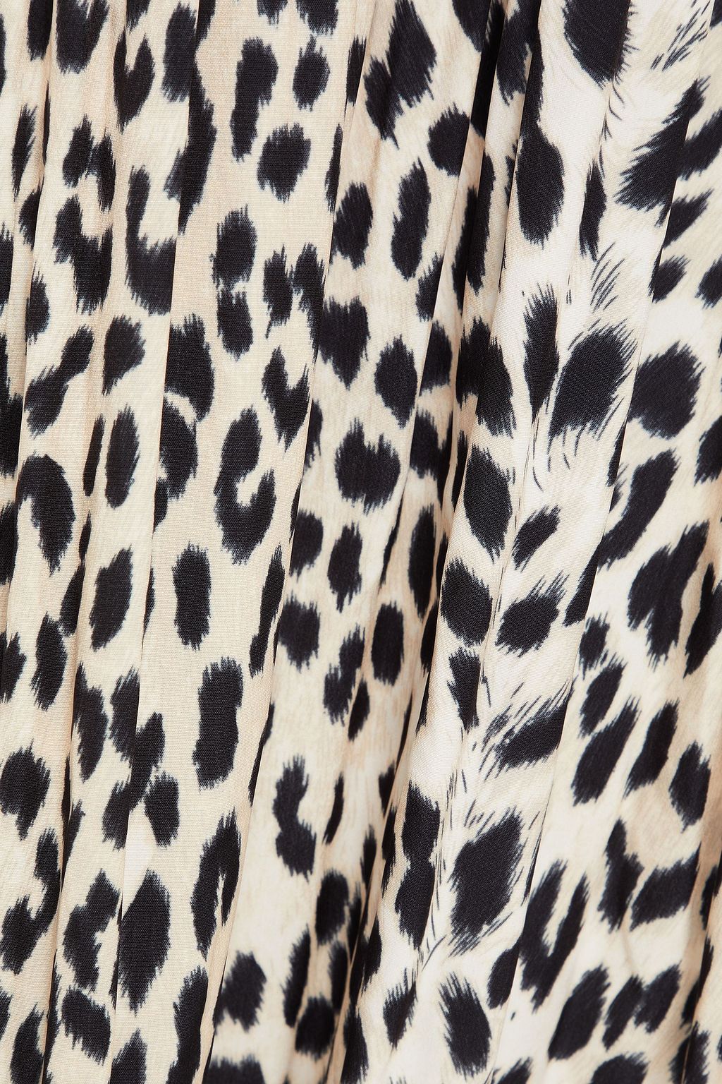 MAJE Pleated leopard-print satin mini dress
