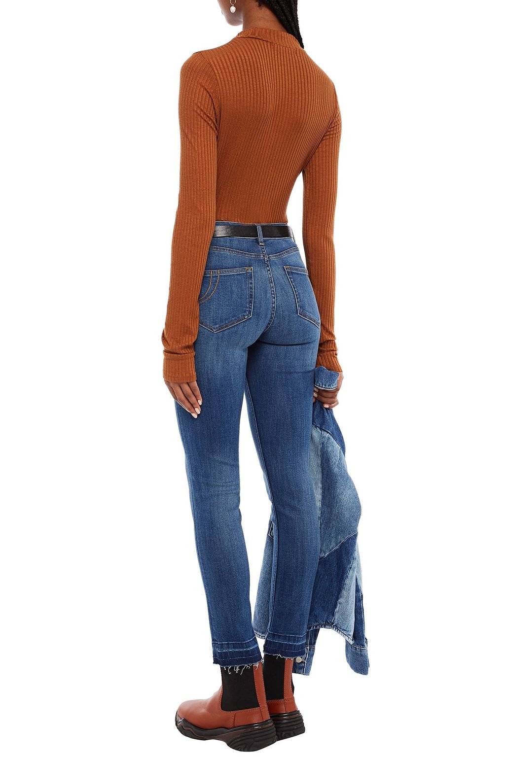 MAJE Frayed mid-rise skinny jeans