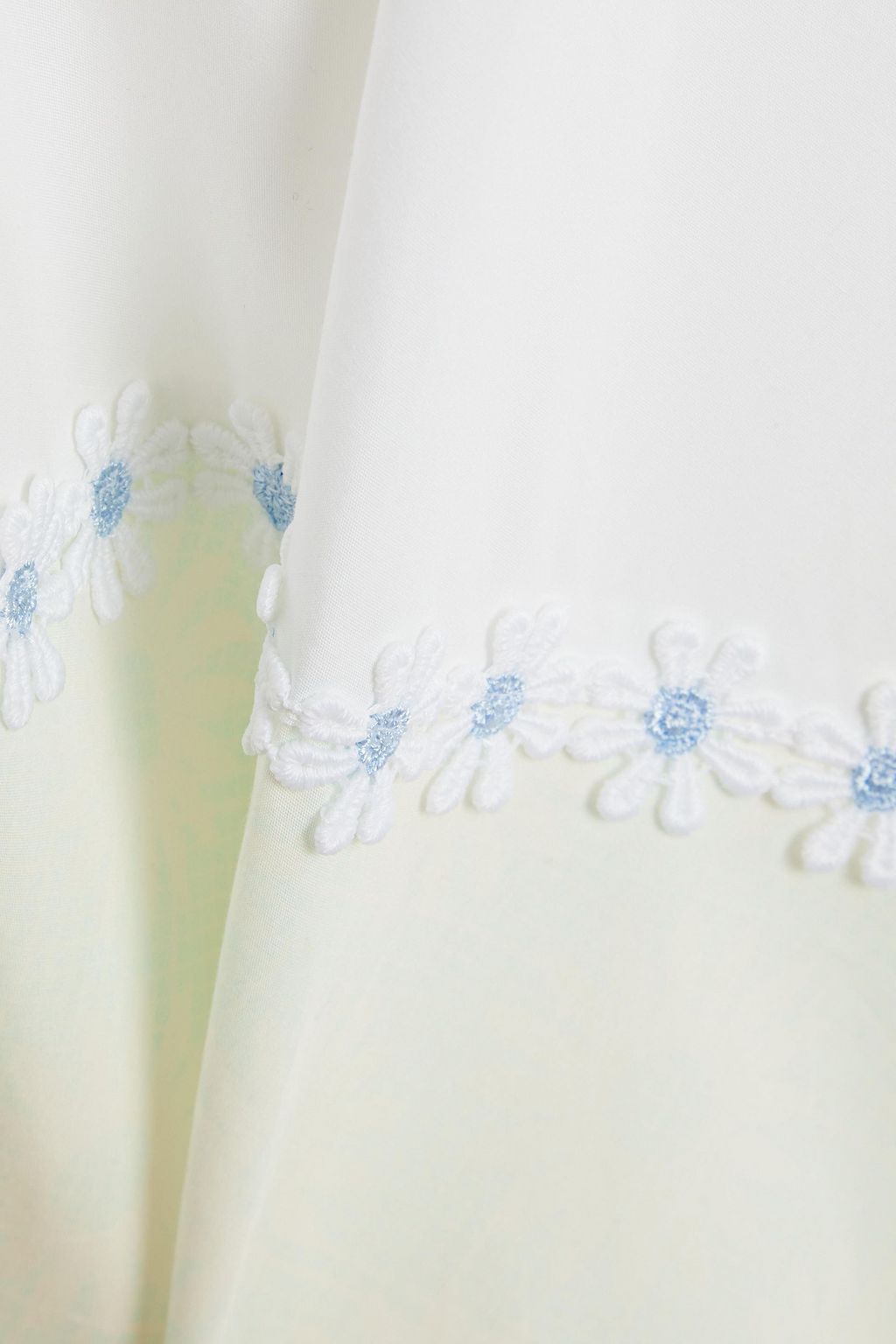 SOLID & STRIPED Crochet-trimmed floral-print cotton-poplin midi dress