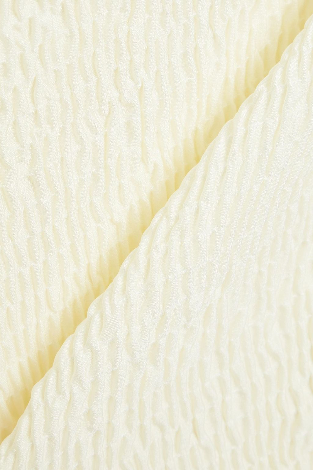 SOLID & STRIPED Off-the-shoulder stretch-seersucker swimsuit