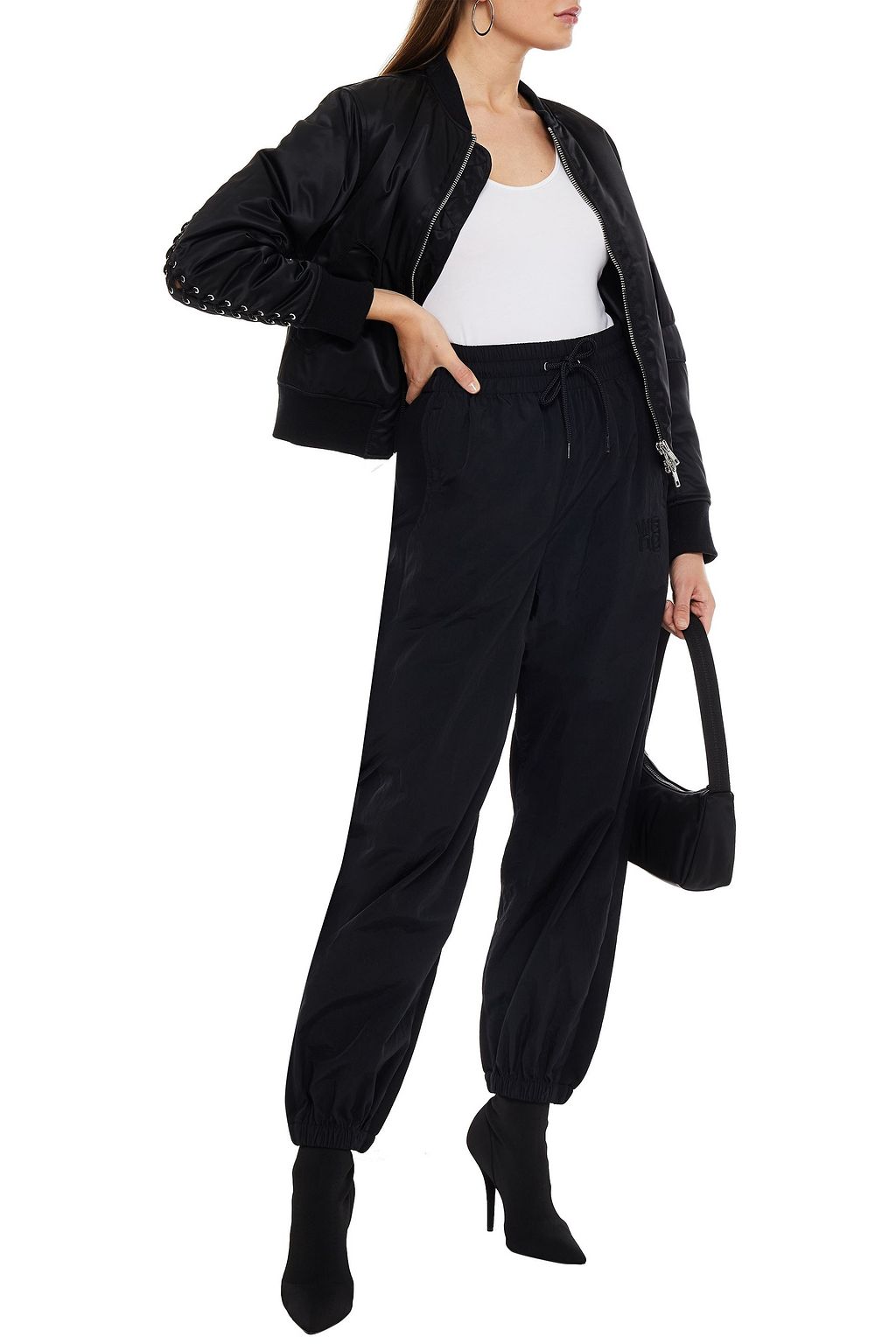 ALEXANDERWANG.T Shell-paneled fleece tapered pants