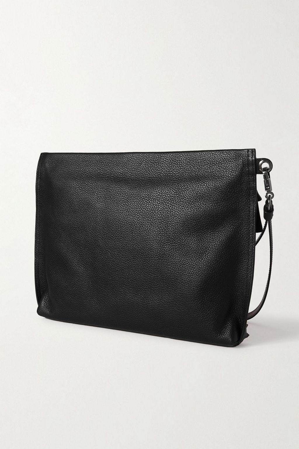 CHRISTIAN LOUBOUTIN City spiked pebbled-leather pouch