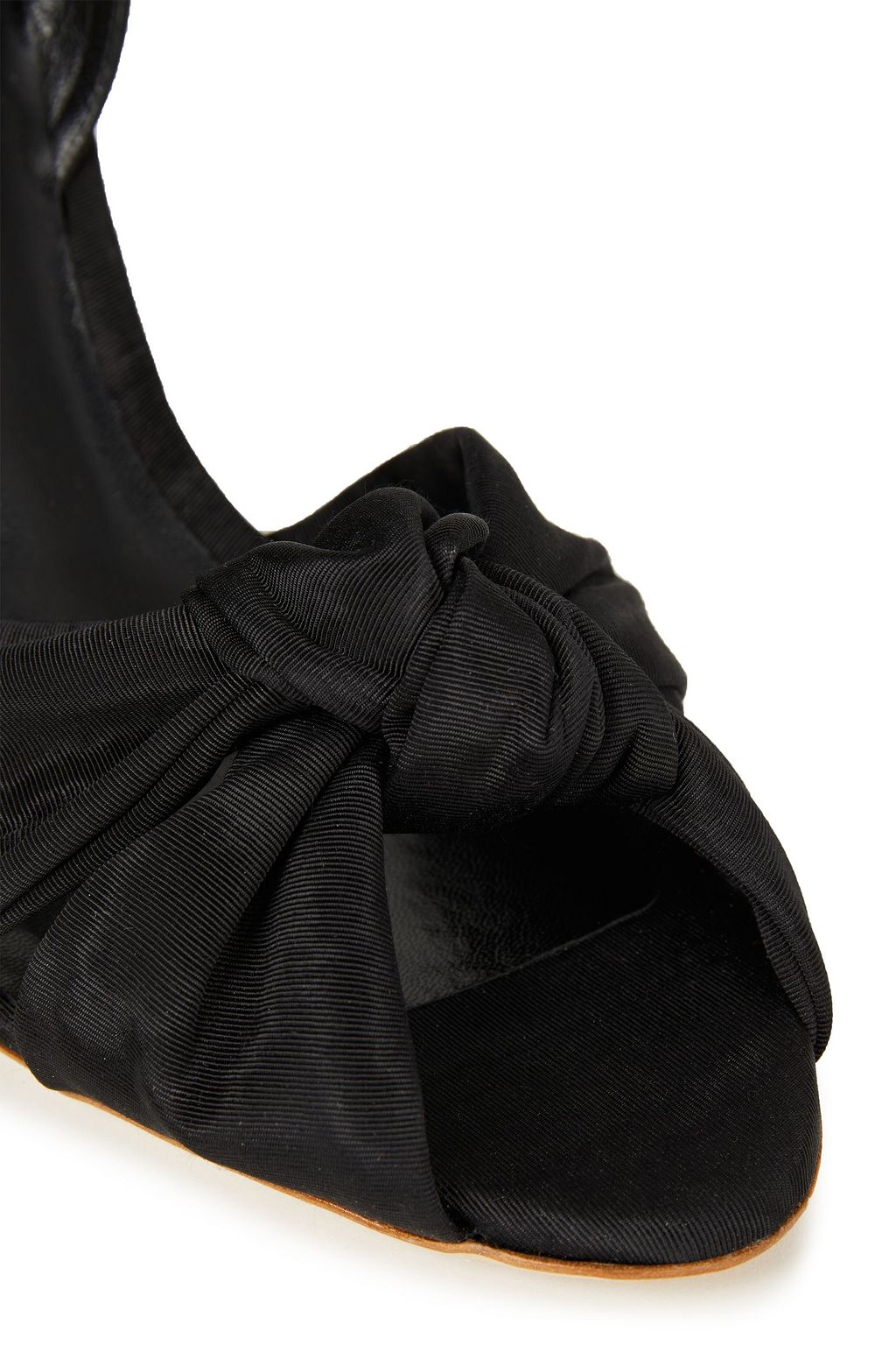 RUPERT SANDERSON Willow leather-trimmed knotted moire sandals