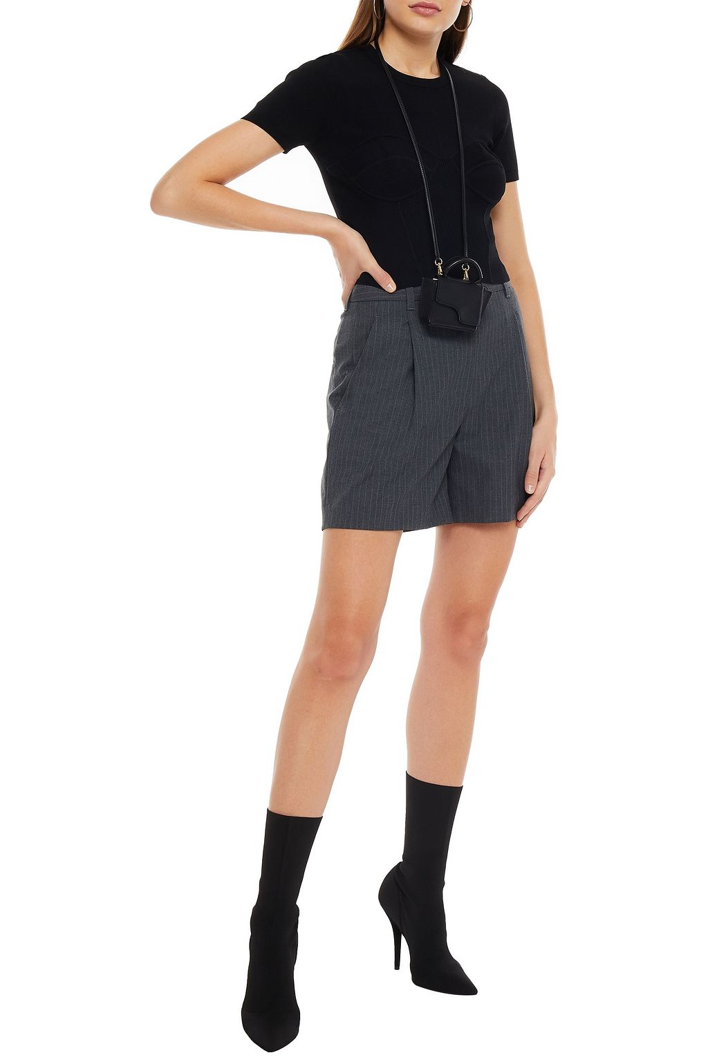 ALEXANDERWANG.T Cropped ribbed jersey top