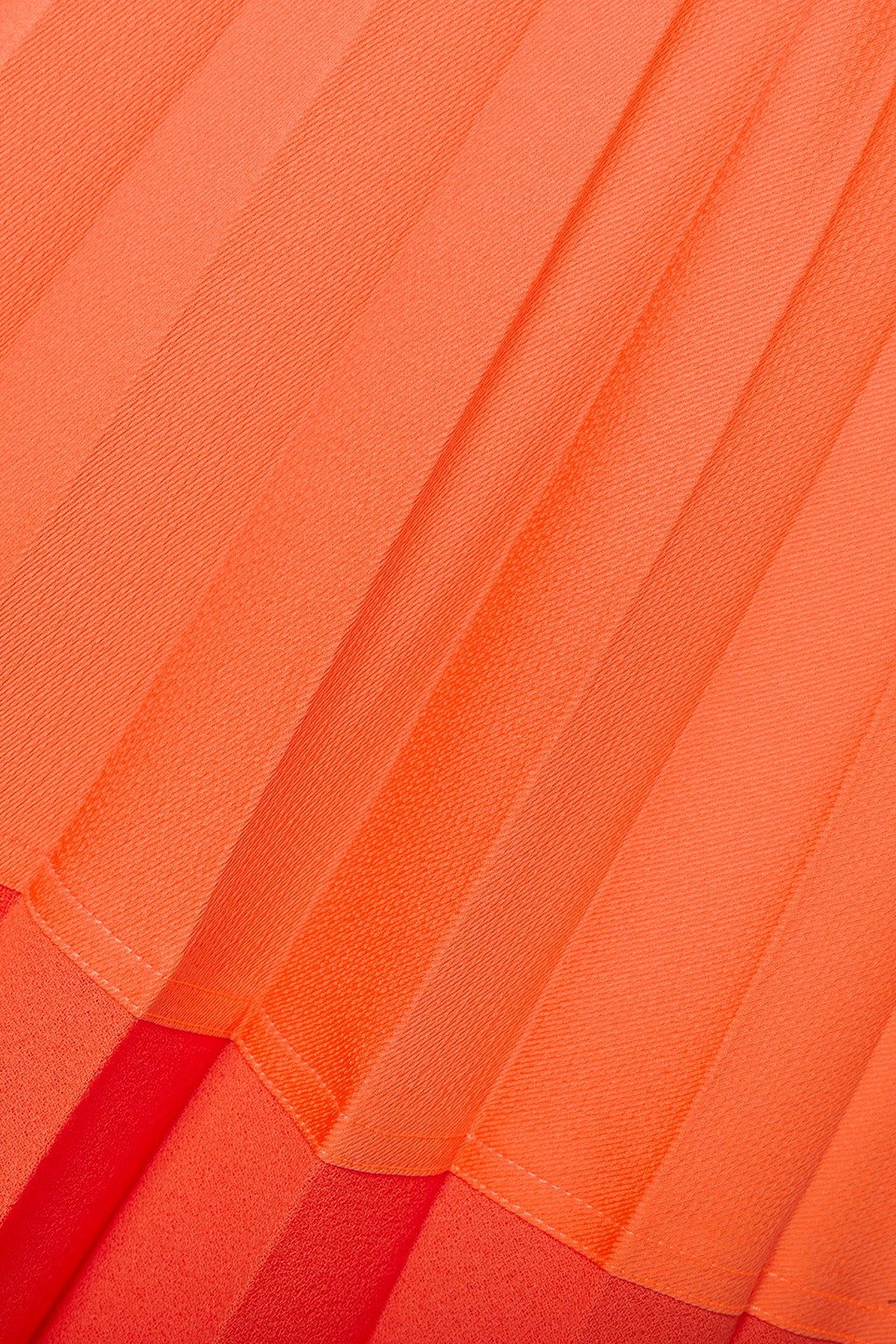 Christopher John Rogers Pleated Color-block Wool-blend Maxi Skirt In Orange