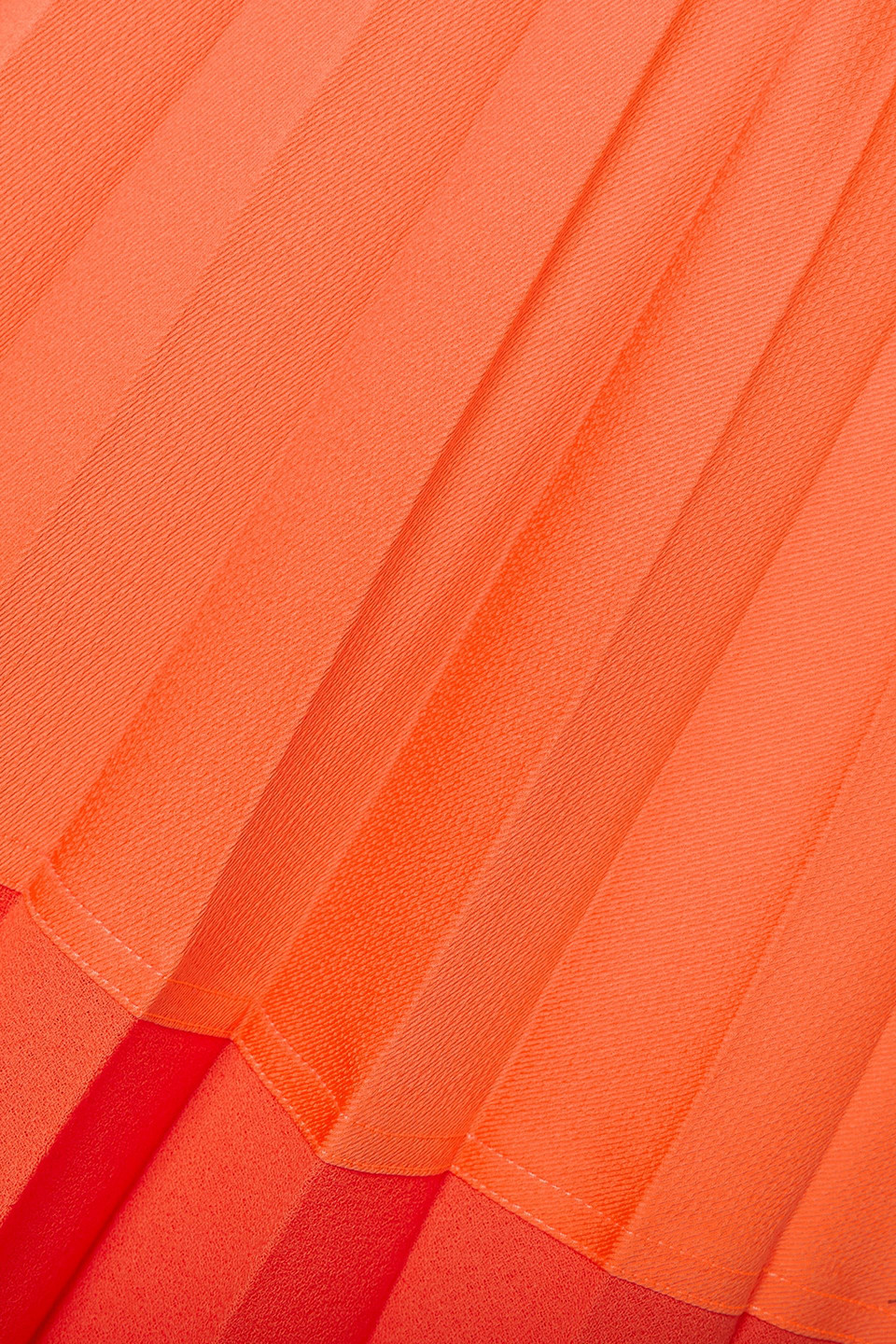 Shop Christopher John Rogers Pleated Two-tone Wool-blend Maxi Skirt In Orange