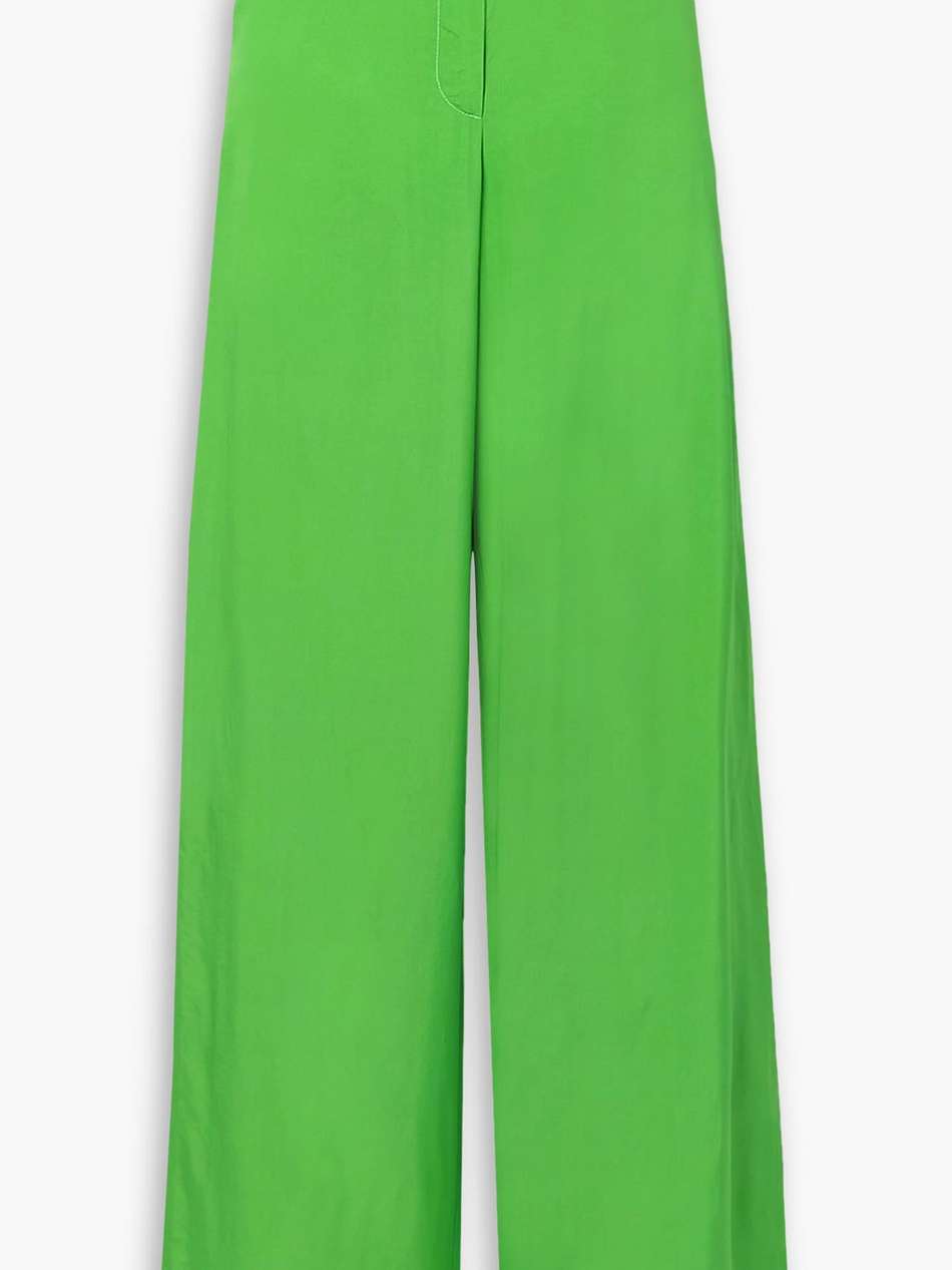 twill wide-leg pants