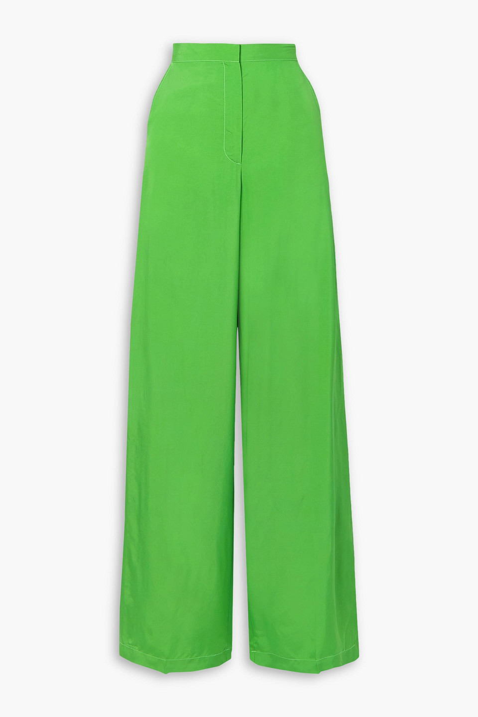 Christopher John Rogers Twill Wide-leg Pants In Leaf Green