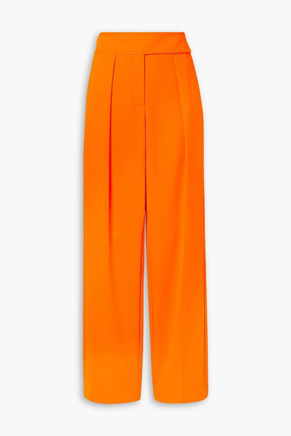 Christopher John Rogers Neon Crepe Tapered Pants In Orange