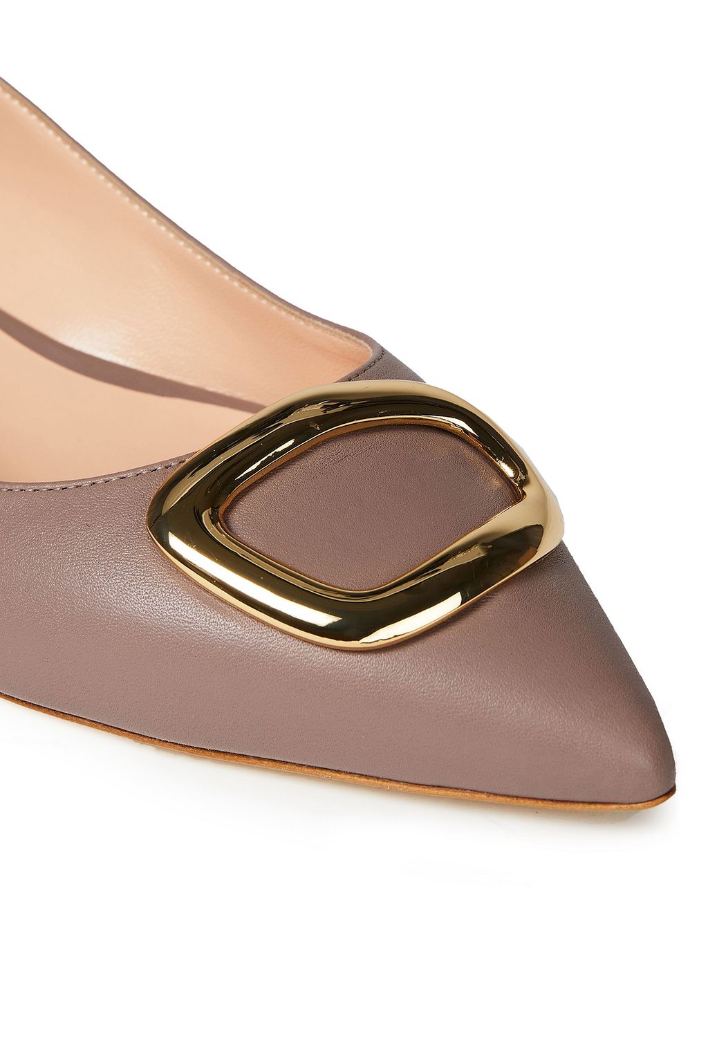 RUPERT SANDERSON Bedfa buckle-embellished leather point-toe flats