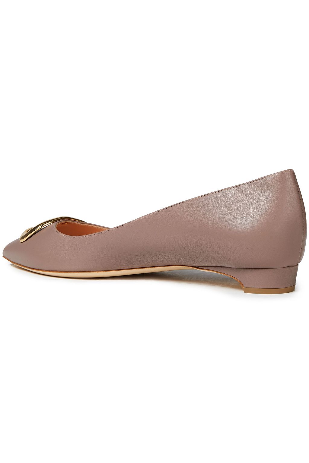 RUPERT SANDERSON Bedfa buckle-embellished leather point-toe flats