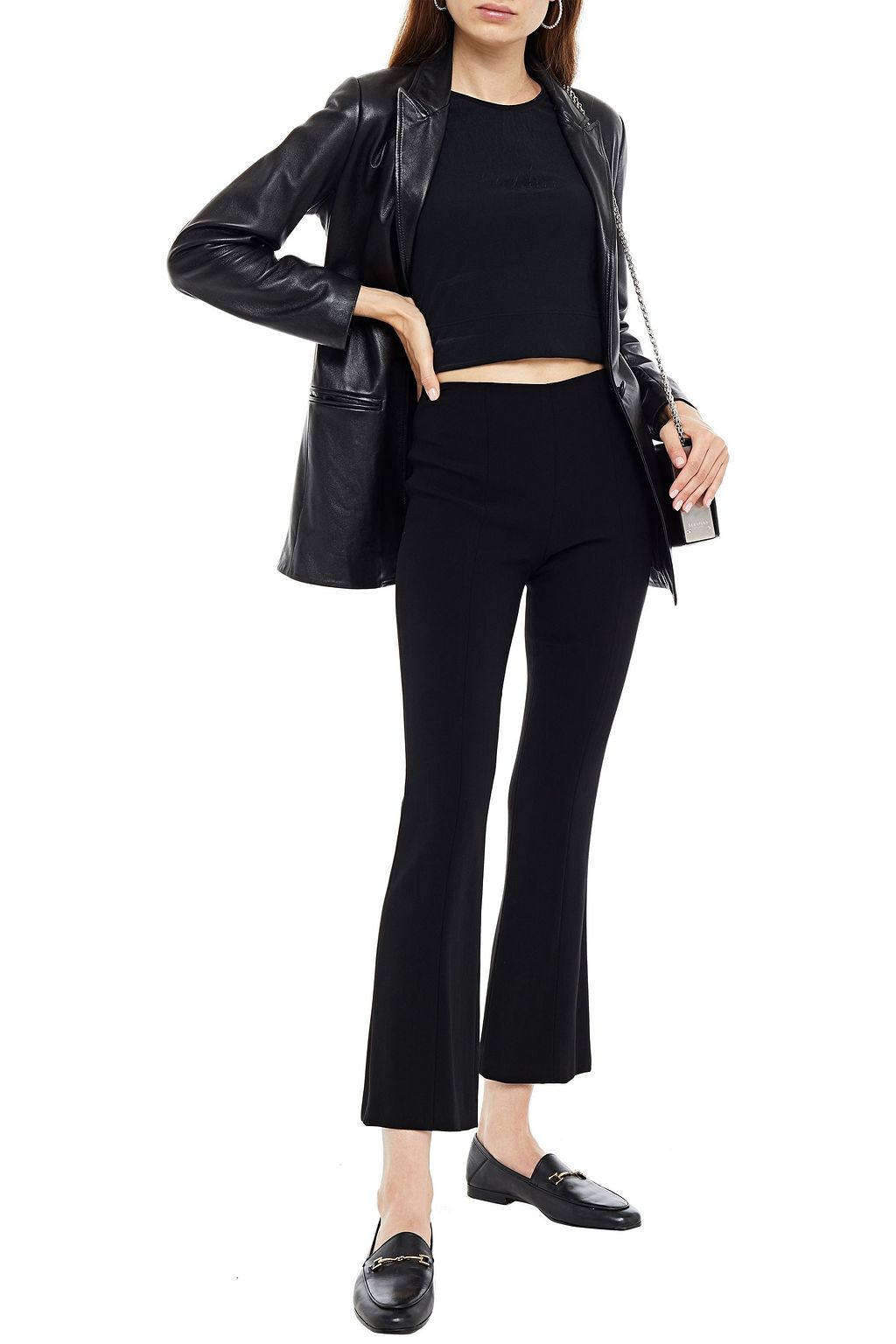 WOLFORD Cropped pointelle and stretch-knit top