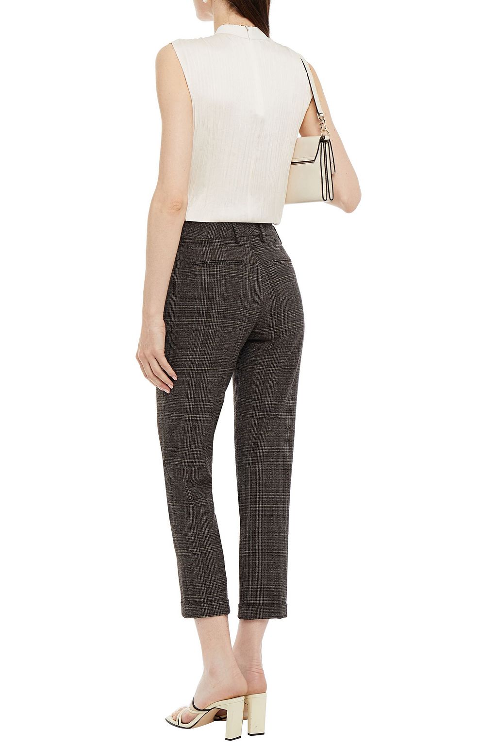 PIAZZA SEMPIONE Cropped checked tweed tapered pants