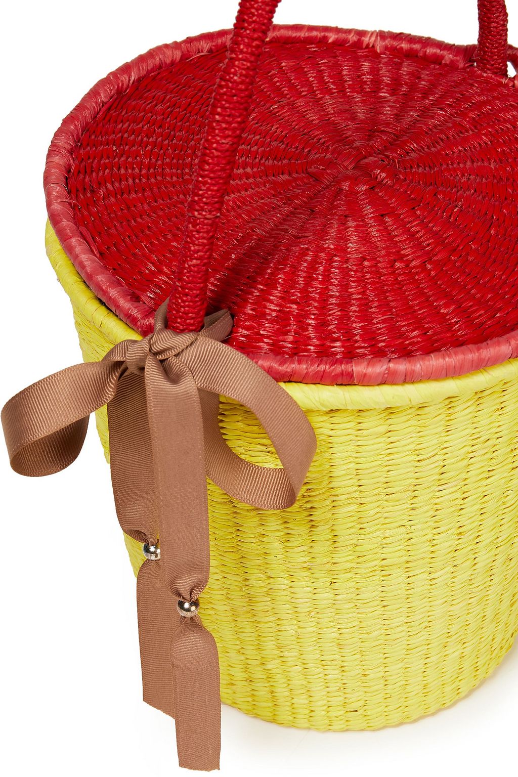 SENSI STUDIO Ribbon-detailed toquilla straw bucket bag
