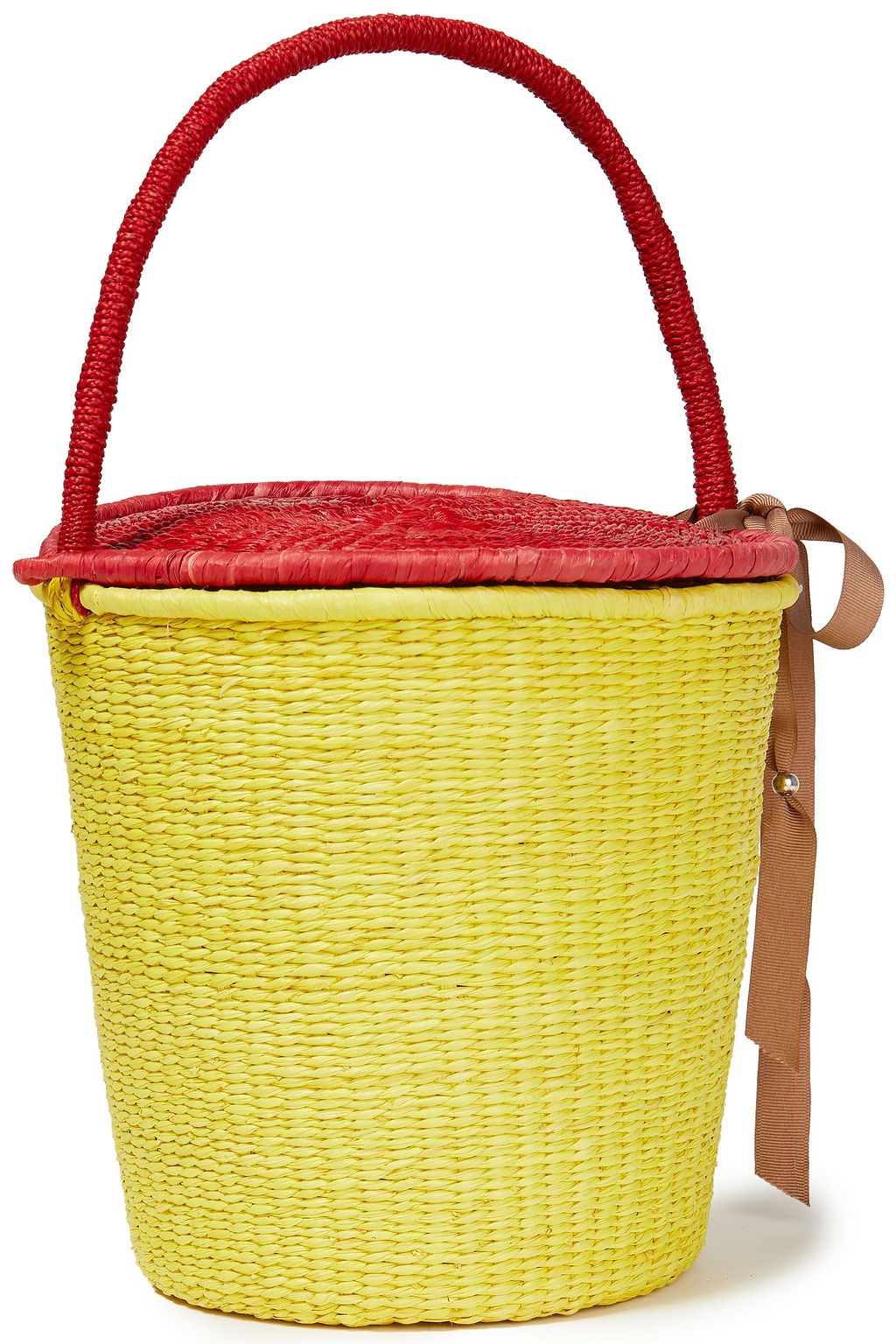 SENSI STUDIO Ribbon-detailed toquilla straw bucket bag