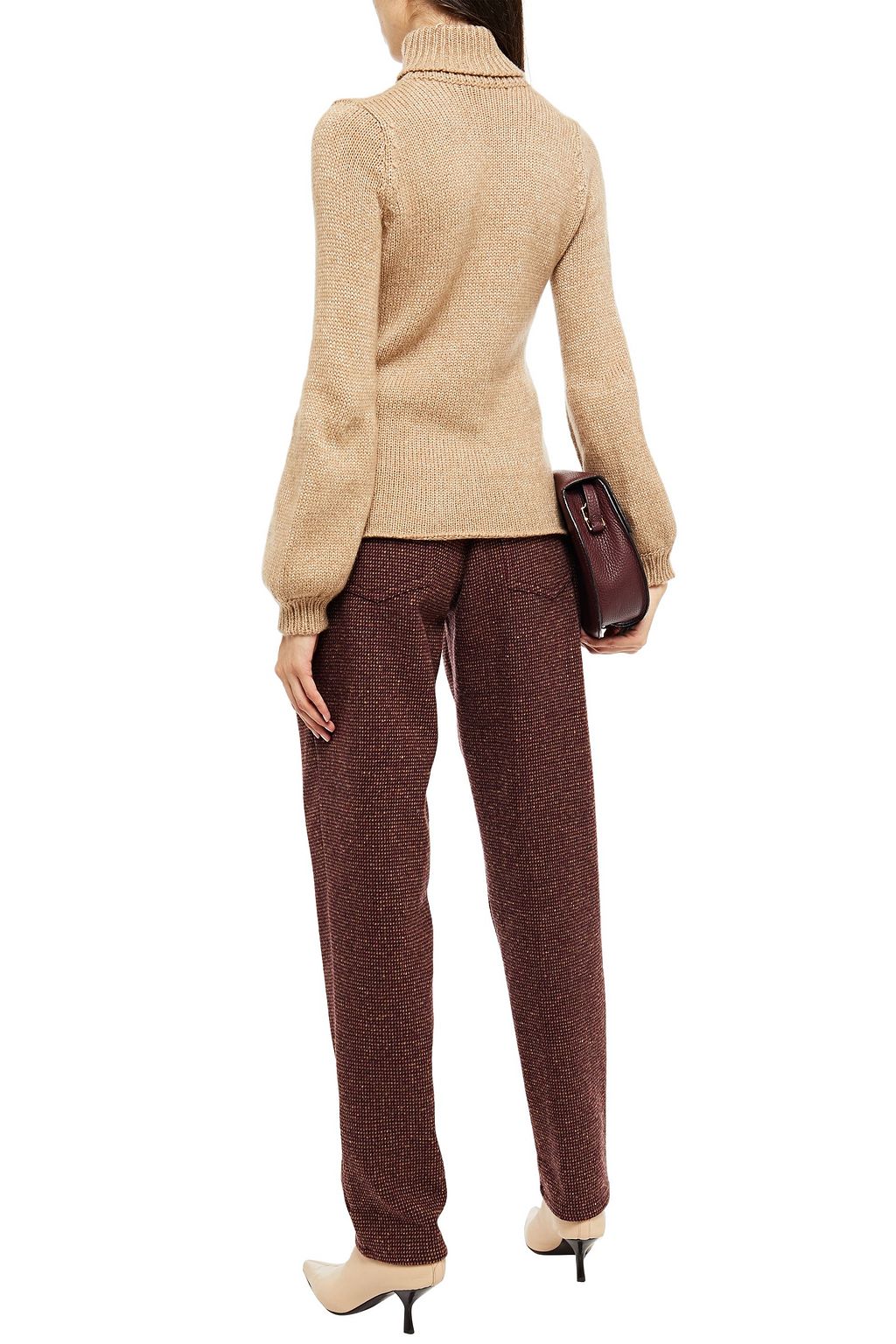 PIAZZA SEMPIONE Metallic mélange wool-blend turtleneck sweater
