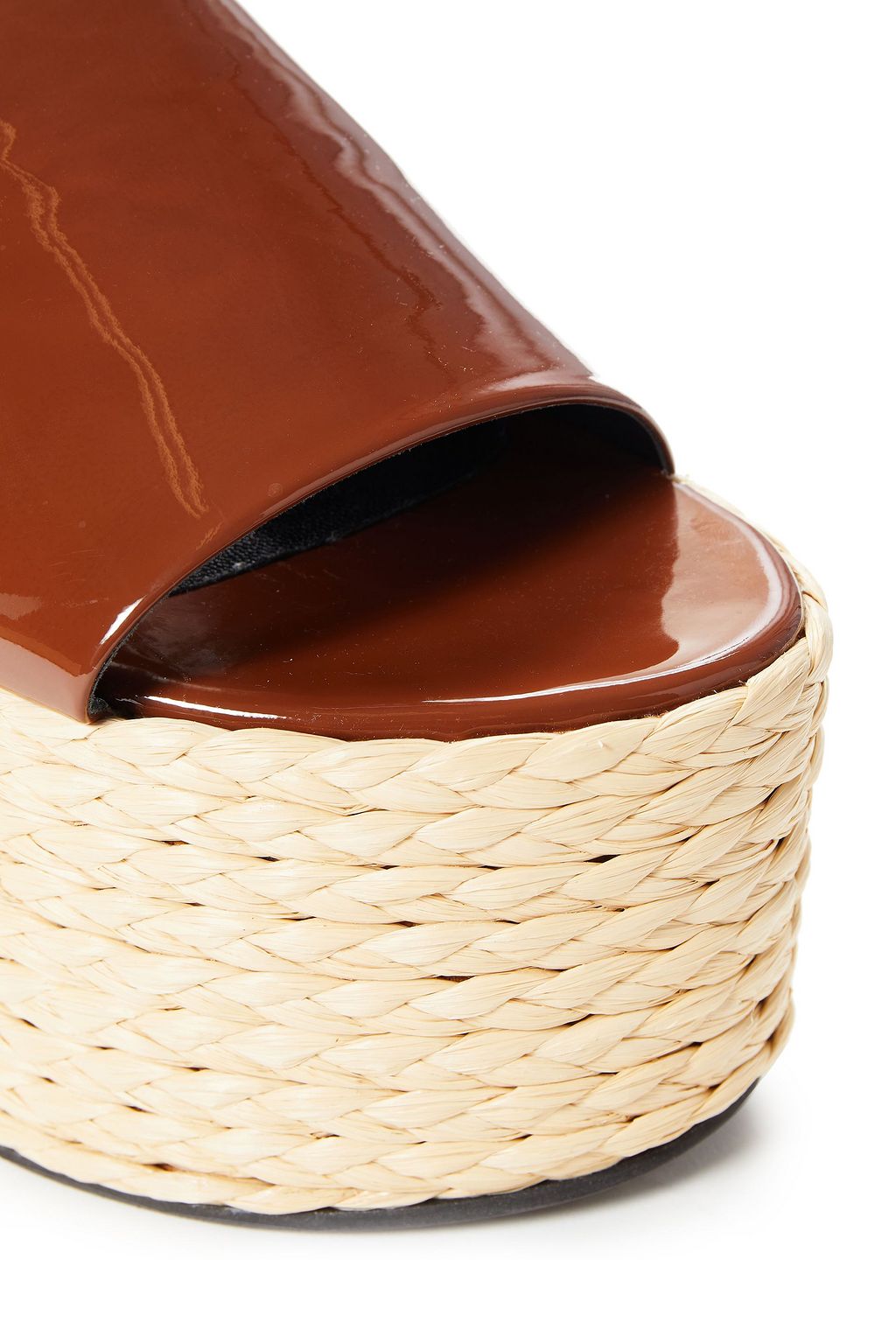 SIMON MILLER Blackout leather platform wedge sandals